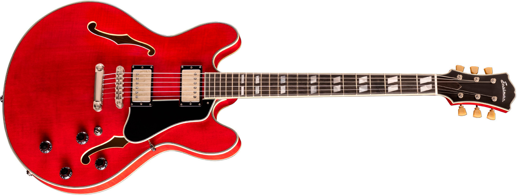 Eastman T59/tv Thinline 2h Seymour Duncan Ht Eb - Truetone Vintage Gloss Red - Guitarra eléctrica de corte único. - Main picture