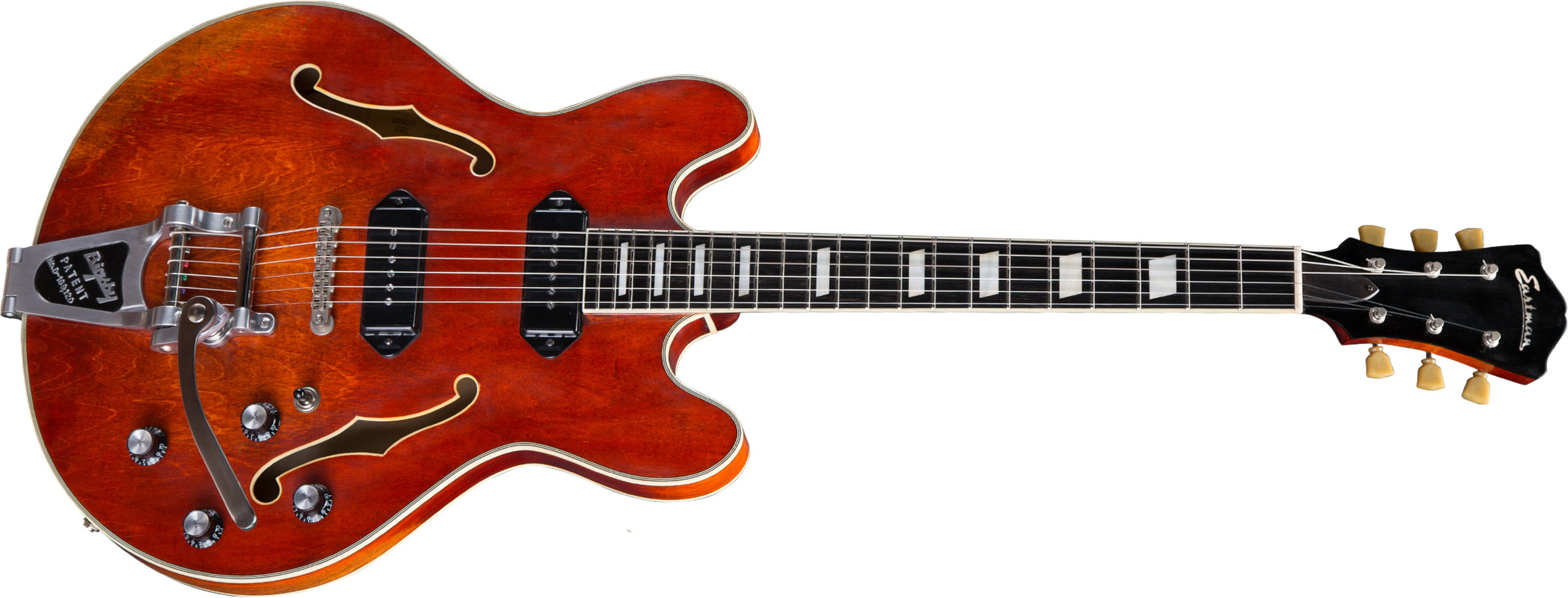 Eastman T64/v Thinline Laminate Tout Erable 2p90 Lollar Trem Bigsby Eb - Classic - Guitarra eléctrica semi caja - Main picture