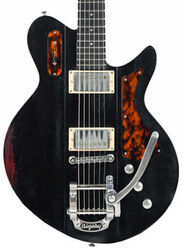 Guitarra electrica retro rock Eastman Juliet Humbuckers Bigsby - Antique varnish black 