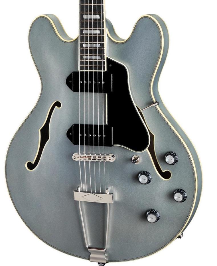 Guitarra eléctrica semi caja Eastman Thinline T64-T Trapeze - Truetone Gloss Iced Blue Metallic