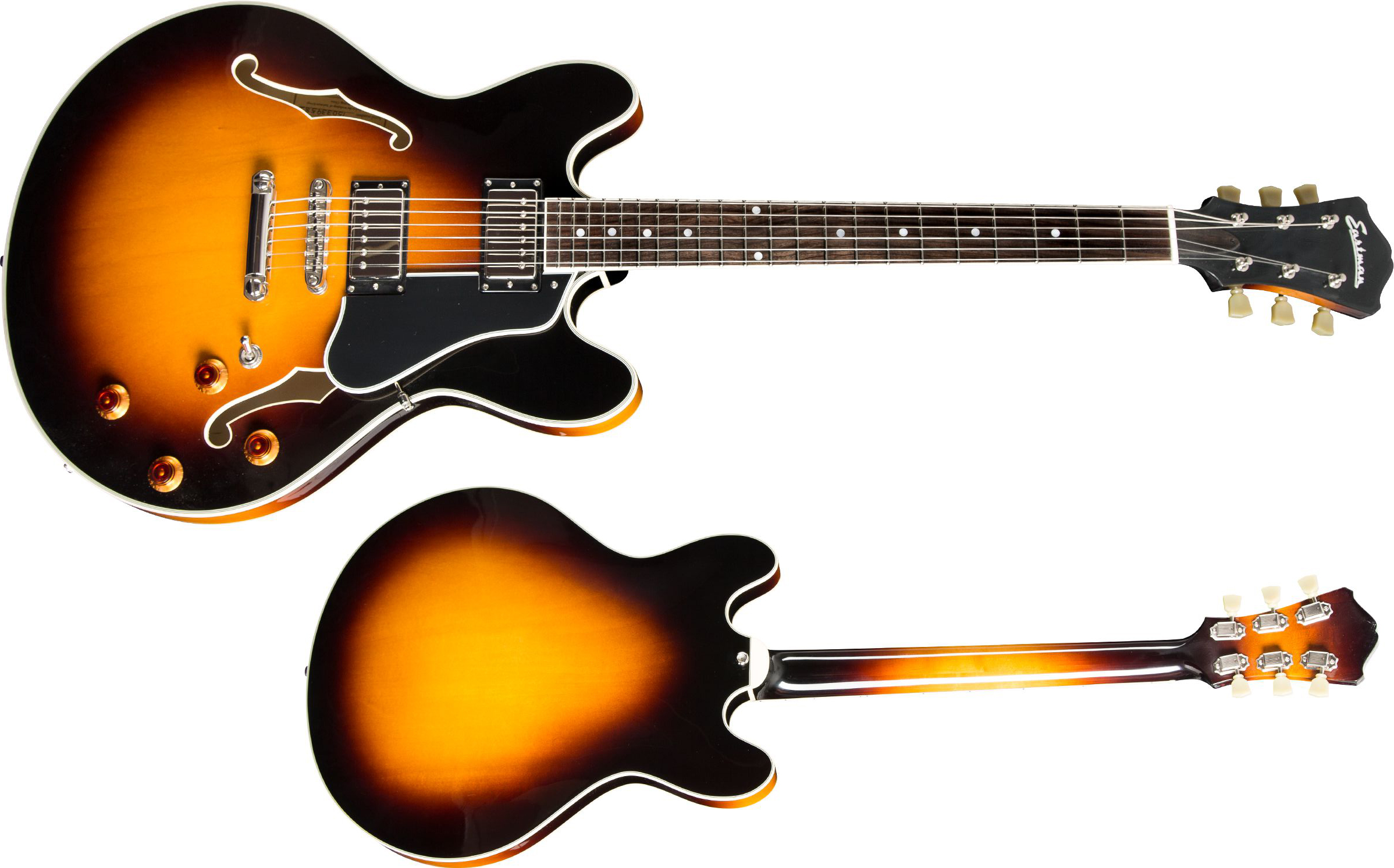 Eastman T386 Thinline Laminate Tout Erable Ht Eb - Sunburst - Guitarra eléctrica semi caja - Variation 1