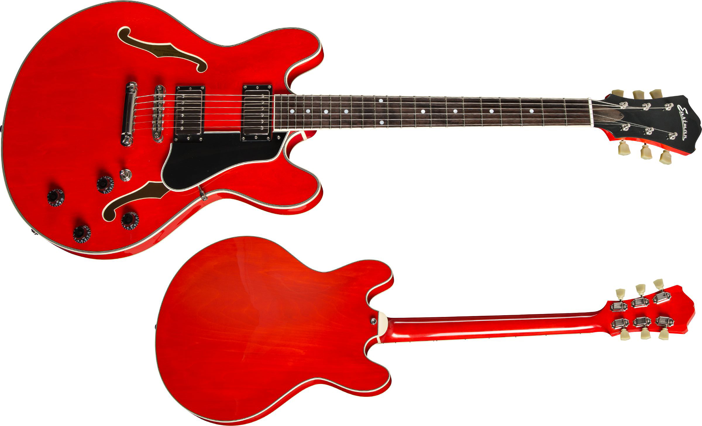 Eastman T386 Thinline Laminate Tout Erable Ht Eb - Red - Guitarra eléctrica semi caja - Variation 1