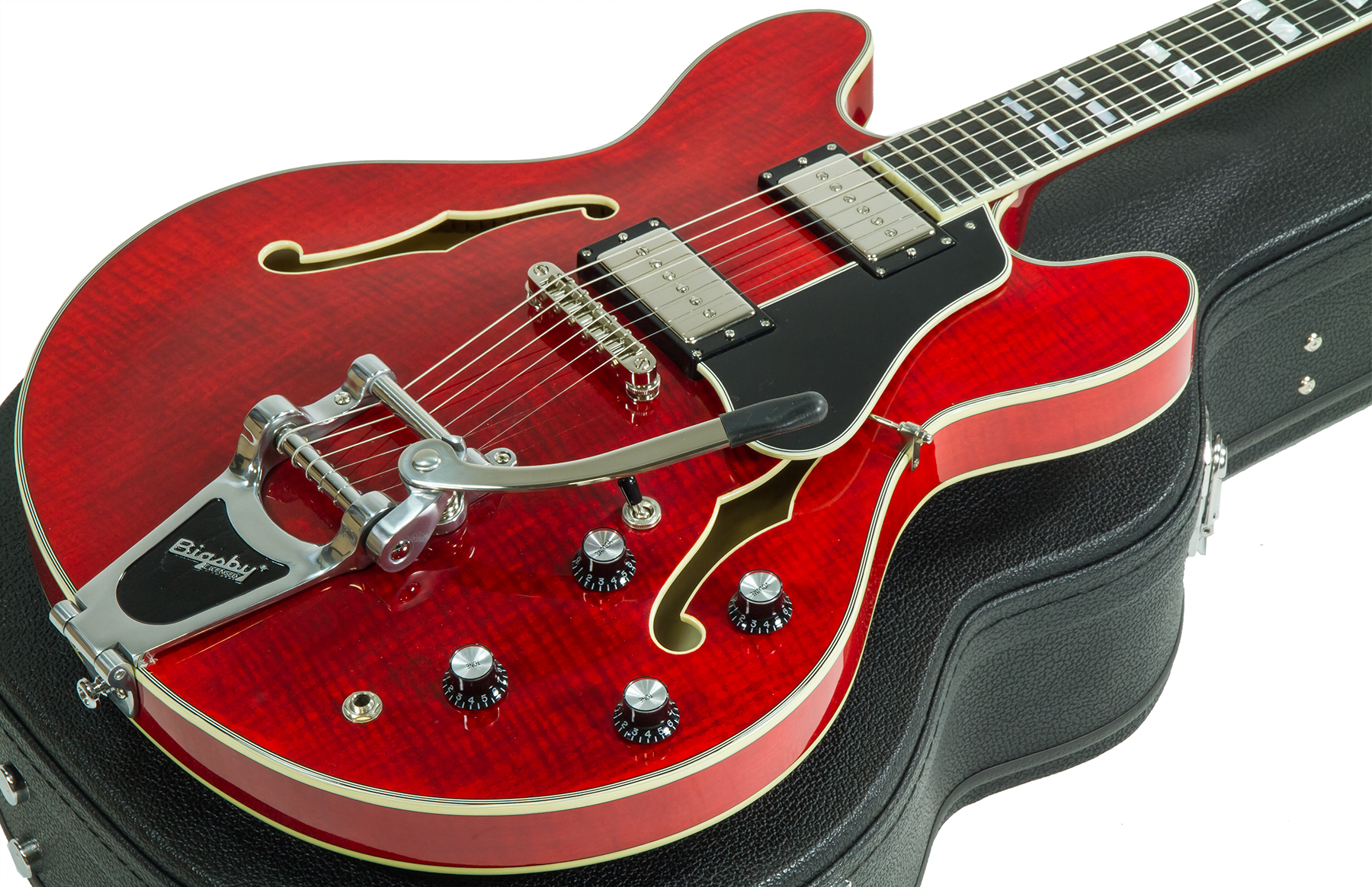 Eastman T486b Thinline Laminate Tout Erable Ss Seymour Duncan Bigsby Eb - Red - Guitarra eléctrica semi caja - Variation 1