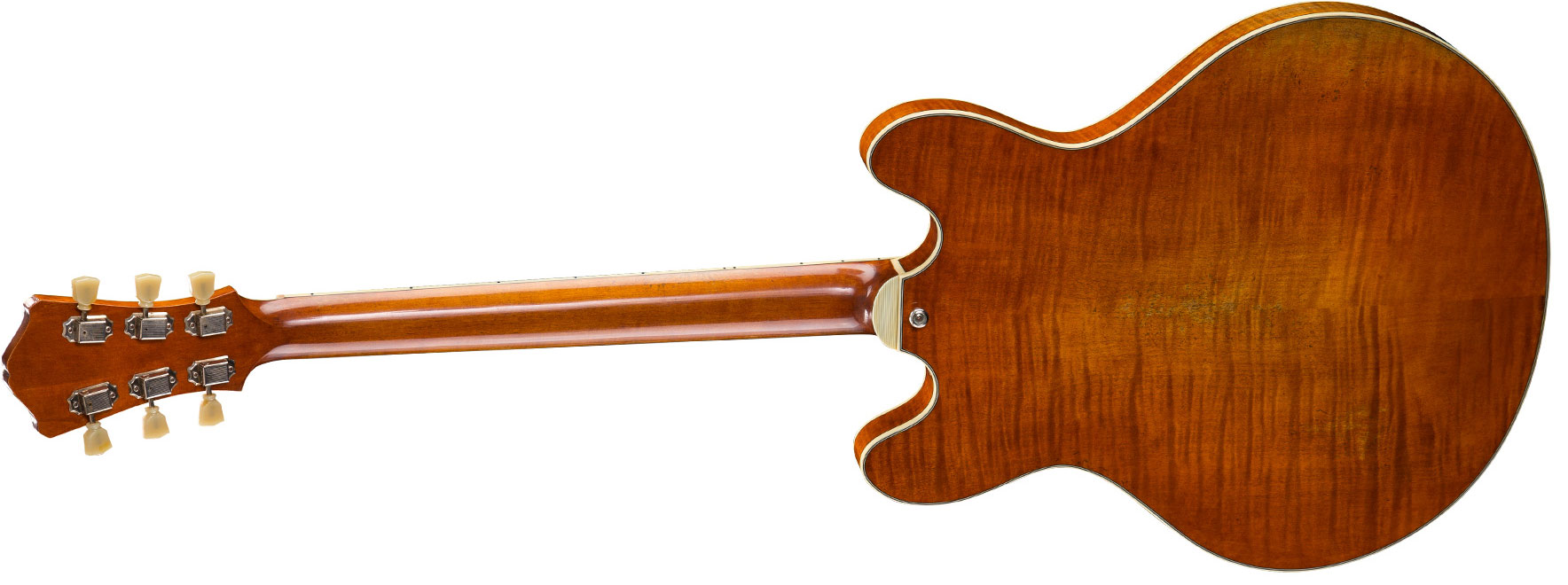 Eastman T59v Thinline Laminate Hh Lollar Ht Eb - Amber - Guitarra eléctrica semi caja - Variation 1