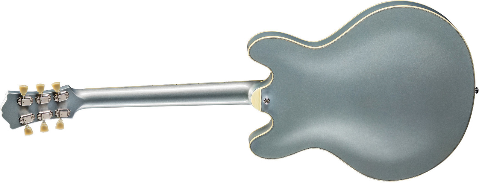 Eastman T64-t Trapeze Thinline 2s P90 Ht Rw Eb - Truetone Gloss Iced Blue Metallic - Guitarra eléctrica semi caja - Variation 1