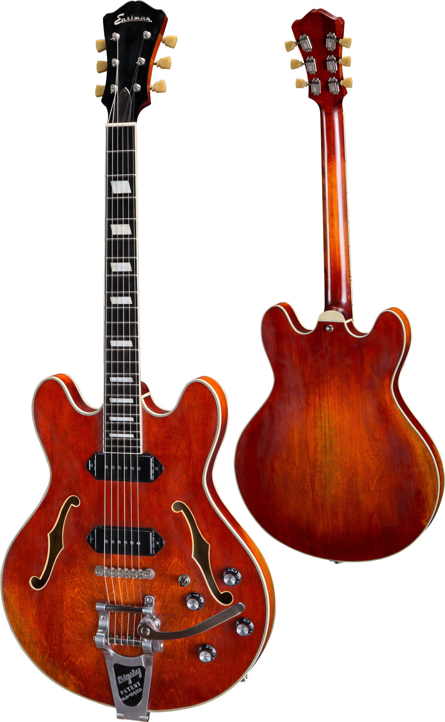 Eastman T64/v Thinline Laminate Tout Erable 2p90 Lollar Trem Bigsby Eb - Classic - Guitarra eléctrica semi caja - Variation 1