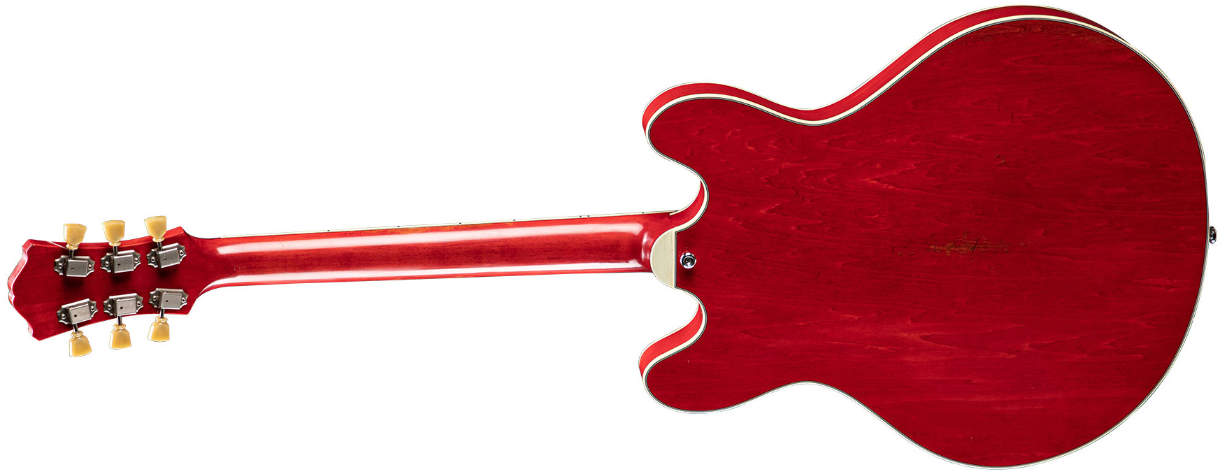Eastman T64/v Thinline Laminate Tout Erable 2p90 Lollar Ht Eb - Antique Red - Guitarra eléctrica semi caja - Variation 1