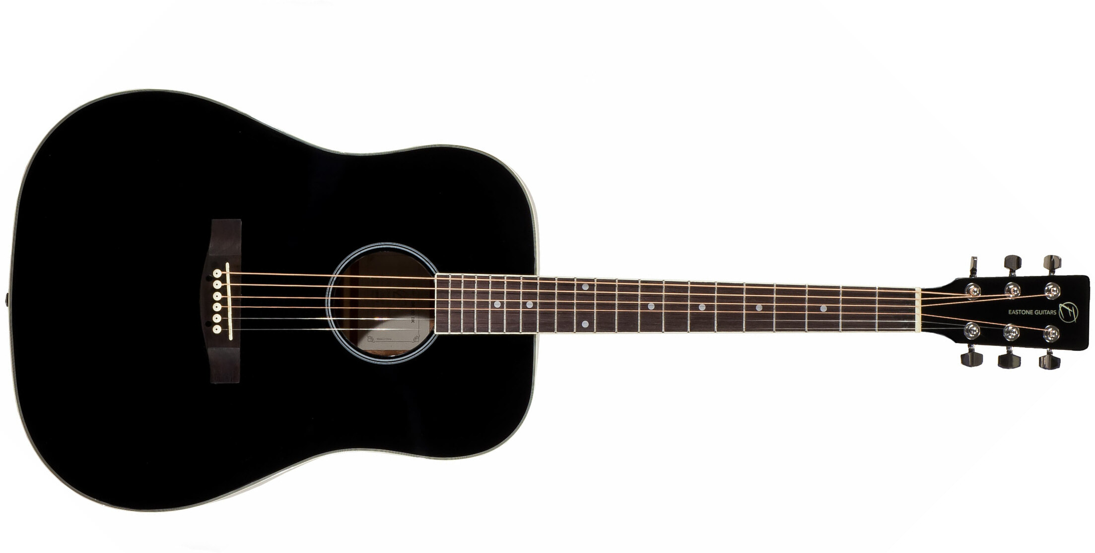 Eastone Dr100-blk Dreadnought Epicea Okuman - Black - Guitarra acústica & electro - Main picture