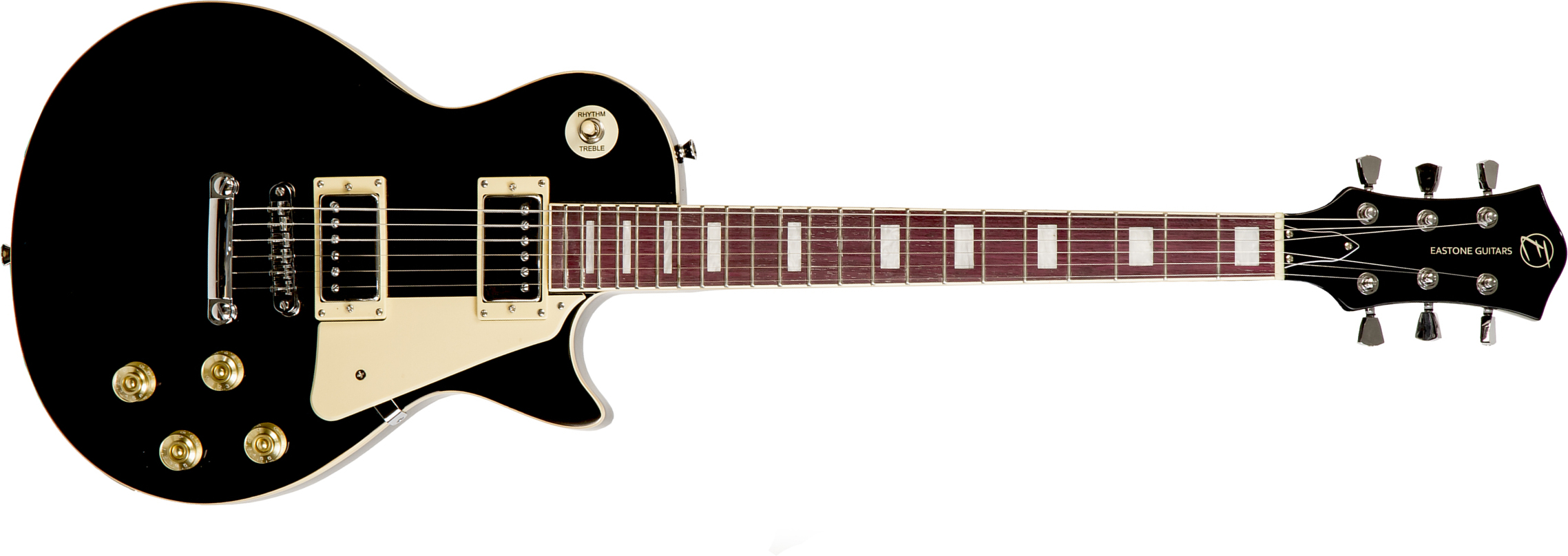Eastone Lp100 Blk Hh Ht Pur - Black - Guitarra eléctrica de corte único. - Main picture