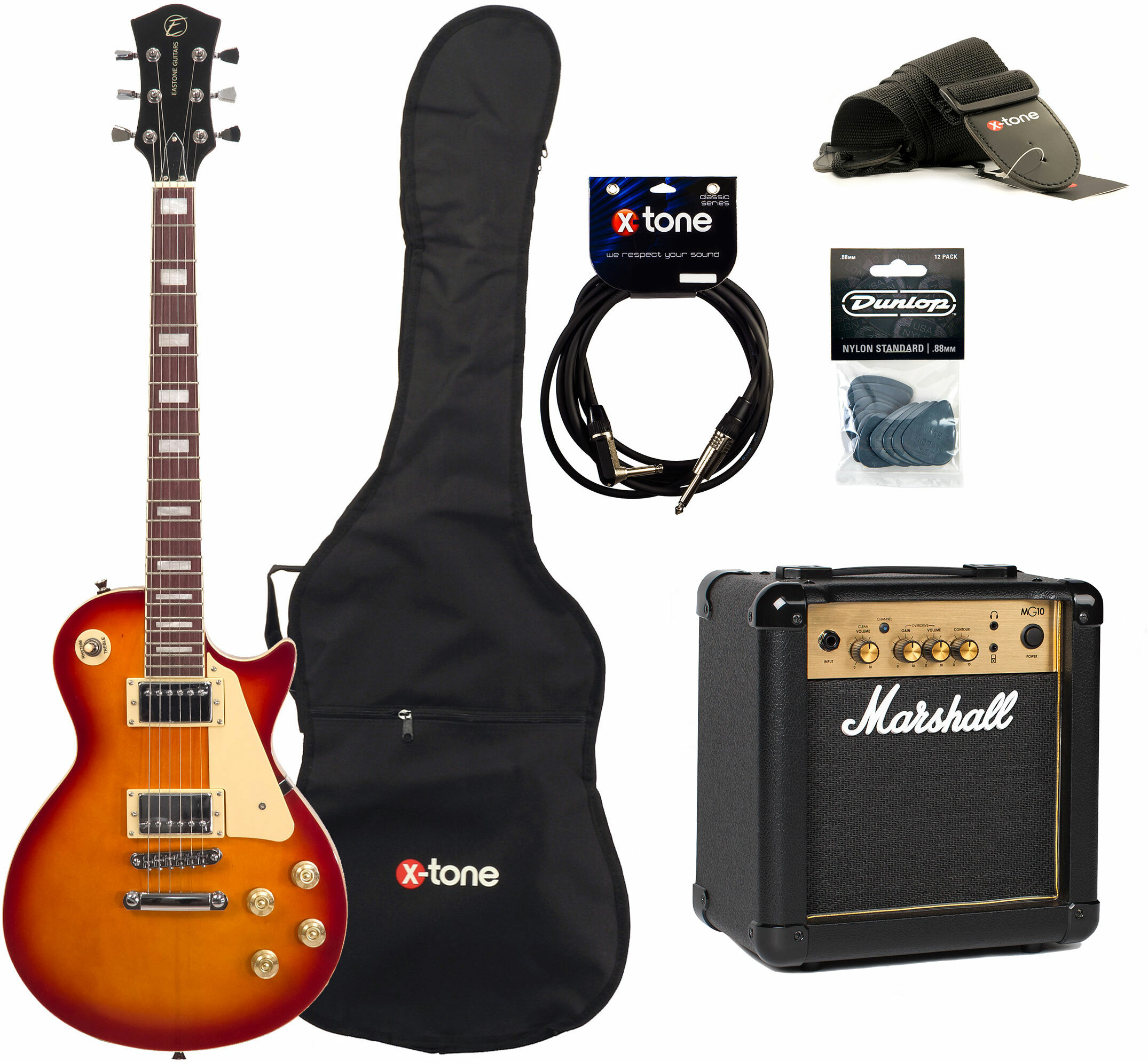 Eastone Lp100 Cs +marshall Mg10 10w +cable +mediators +housse + Mg10g Gold Combo 10 W - Cherry Sunburst - Packs guitarra eléctrica - Main picture