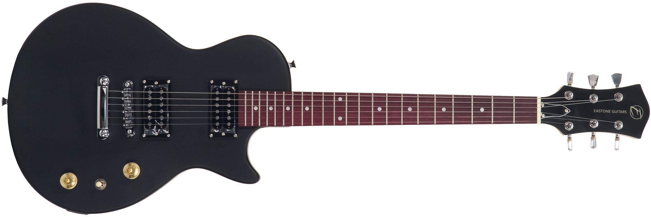 Eastone Lpl70 Hh Ht Pur - Black Satin - Guitarra eléctrica de corte único. - Main picture