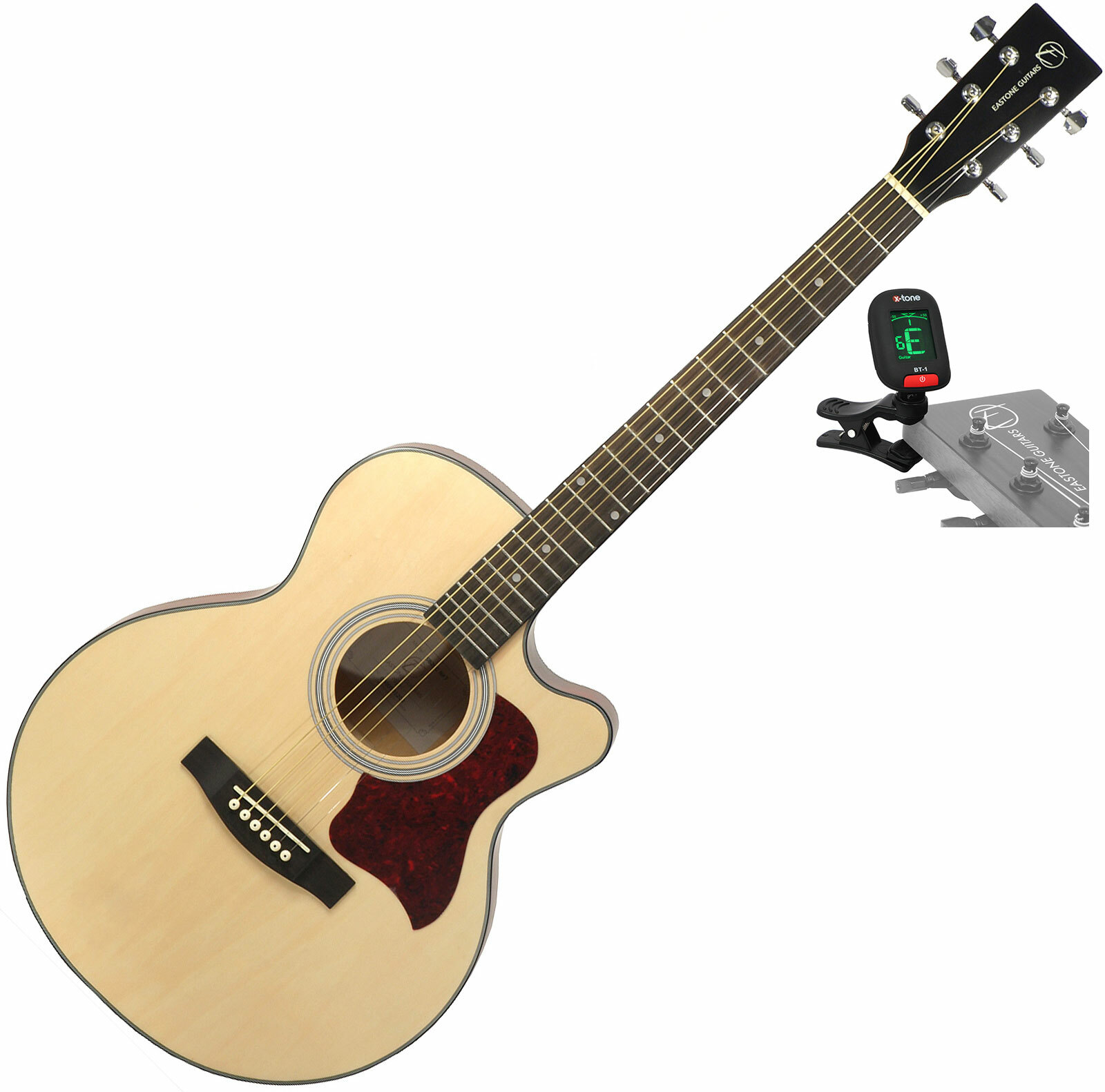 Eastone Sb20c-nat +x-tone Accordeur Clip-on - Natural - Pack guitarra acústica - Main picture