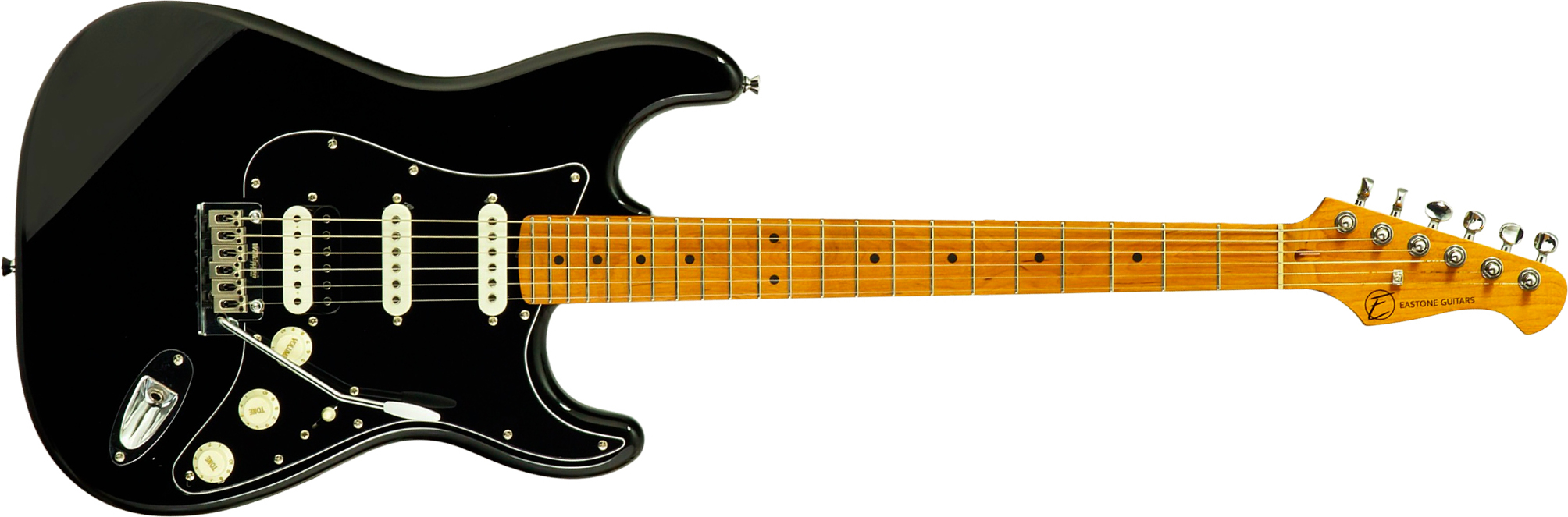 Eastone St150r-blk-rw Hss Trem Mn - Black - Guitarra eléctrica con forma de str. - Main picture