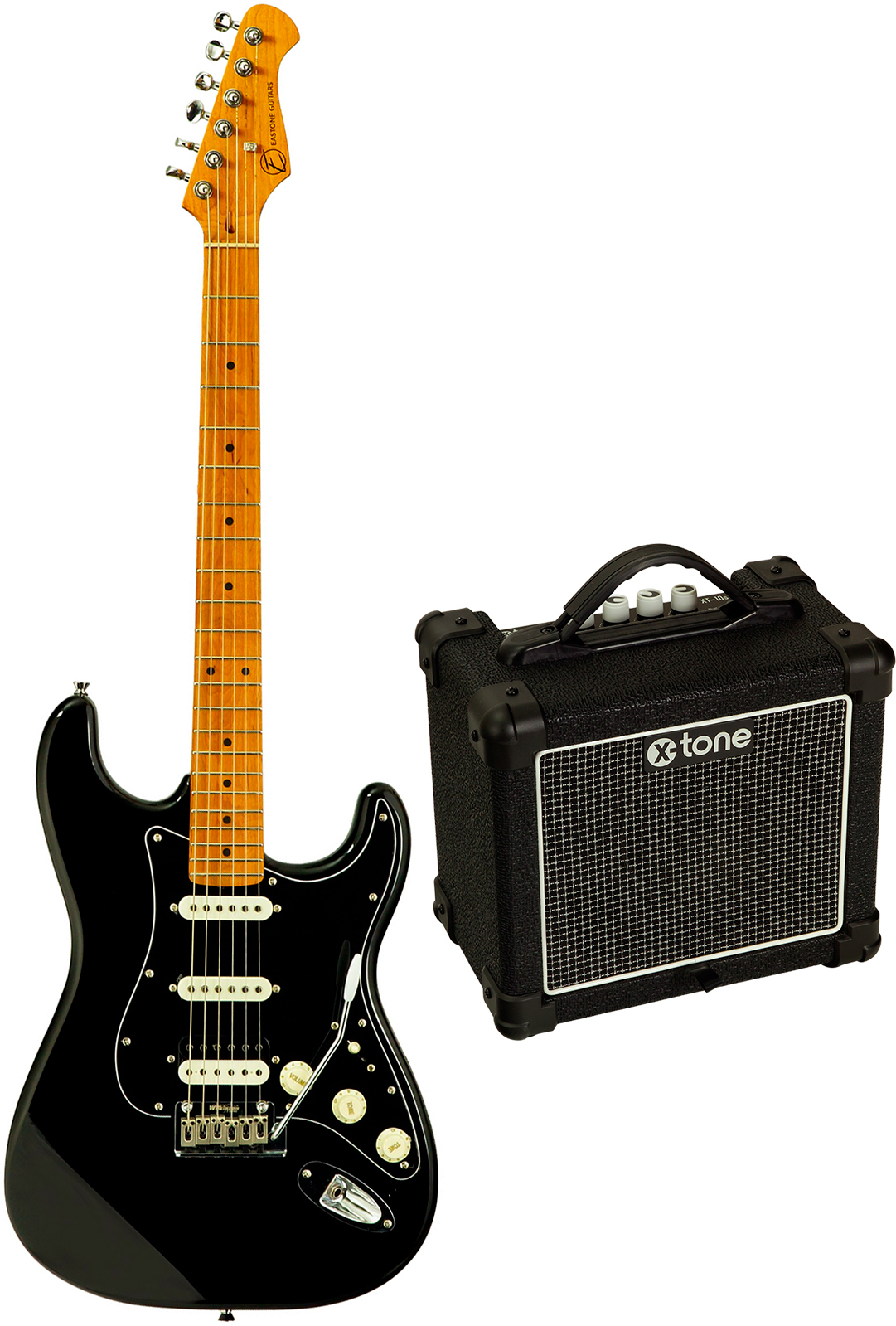 Eastone St150r-blk-rw + X-tone Xt10s Combo - Black - Packs guitarra eléctrica - Main picture