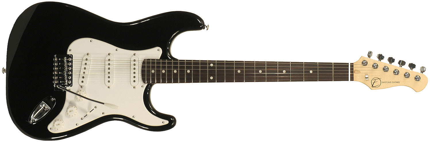Eastone Str70-blk 3s Pur - Black - Guitarra eléctrica con forma de str. - Main picture