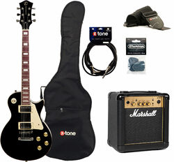 Packs guitarra eléctrica Eastone LP100 BLK +MARSHALL MG10 10W +CABLE +MEDIATORS +HOUSSE - Black