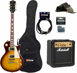 Packs guitarra eléctrica Eastone LP200 HB +MARSHALL MG10 10W +CABLE +MEDIATORS +HOUSSE - Honey sunburst