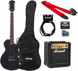 Packs guitarra eléctrica Eastone LPL70 +Marshall MG10G +Accessories - Black satin