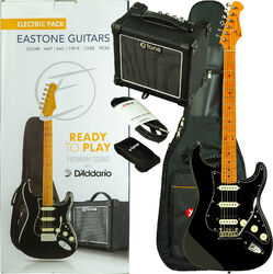 Packs guitarra eléctrica Eastone Pack ST150R-BLK-RW +X-Tone XT-10S Combo - black