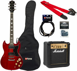 Packs guitarra eléctrica Eastone SDC70 +Marshall MG10G Gold +Accessoires - Red