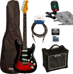 Packs guitarra eléctrica Eastone ST100R-S3T-RW + X-Tone Combo +Accessories - 3-tone burst