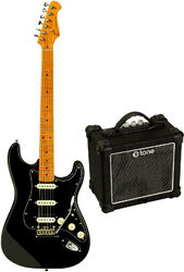 Packs guitarra eléctrica Eastone ST150R-BLK-RW +X-Tone XT-10S Combo - black
