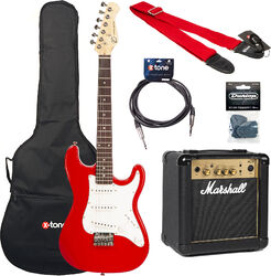 Packs guitarra eléctrica Eastone STR Mini +Marshall MG10G +Accessories - Red