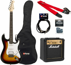 Packs guitarra eléctrica Eastone STR80T HSS +Marshall MG10G +Accessories - Sunburst