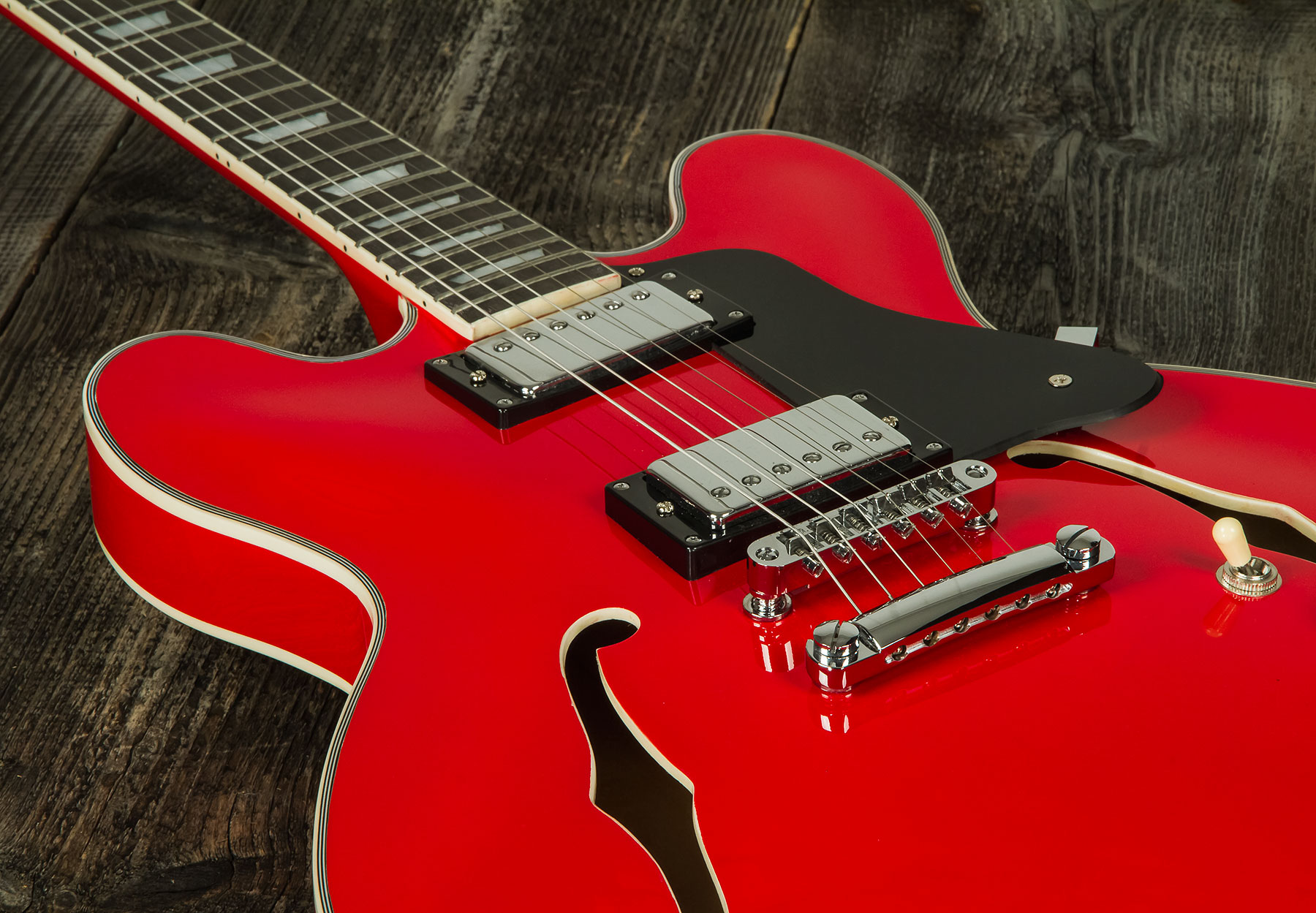 Eastone Gj70 Hh Ht Pur - Red - Guitarra eléctrica semi caja - Variation 3