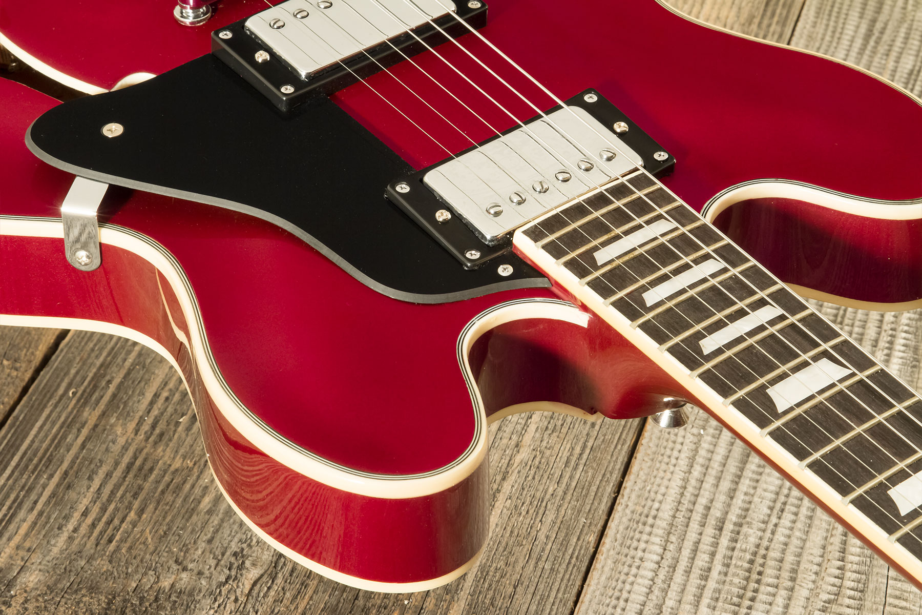Eastone Gj70-win - Wine - Guitarra eléctrica semi caja - Variation 4