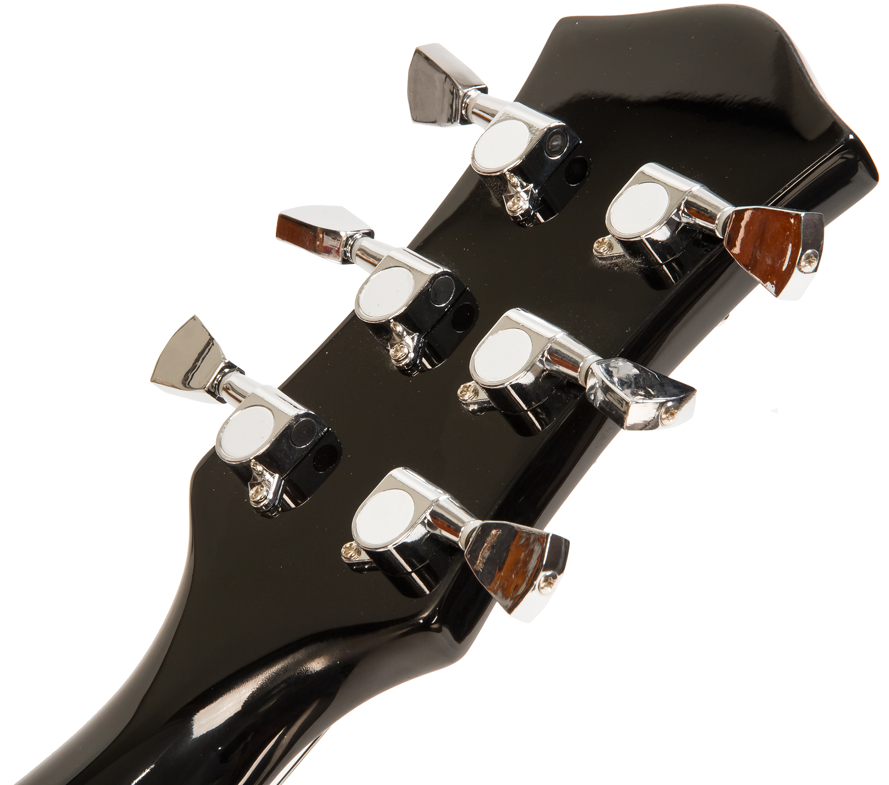 Eastone Lp100 Blk Hh Ht Pur - Black - Guitarra eléctrica de corte único. - Variation 4