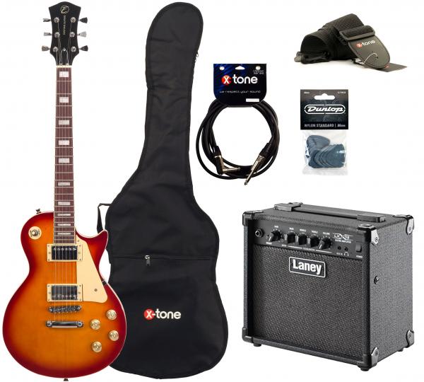 Packs guitarra eléctrica Eastone LP100 CS + Laney LX15 +Accessories - Cherry sunburst
