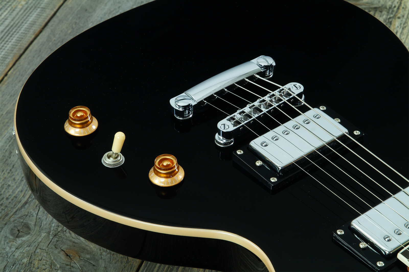 Eastone Lp70-blk 2h Ht Rw - Black - Guitarra eléctrica de corte único. - Variation 3