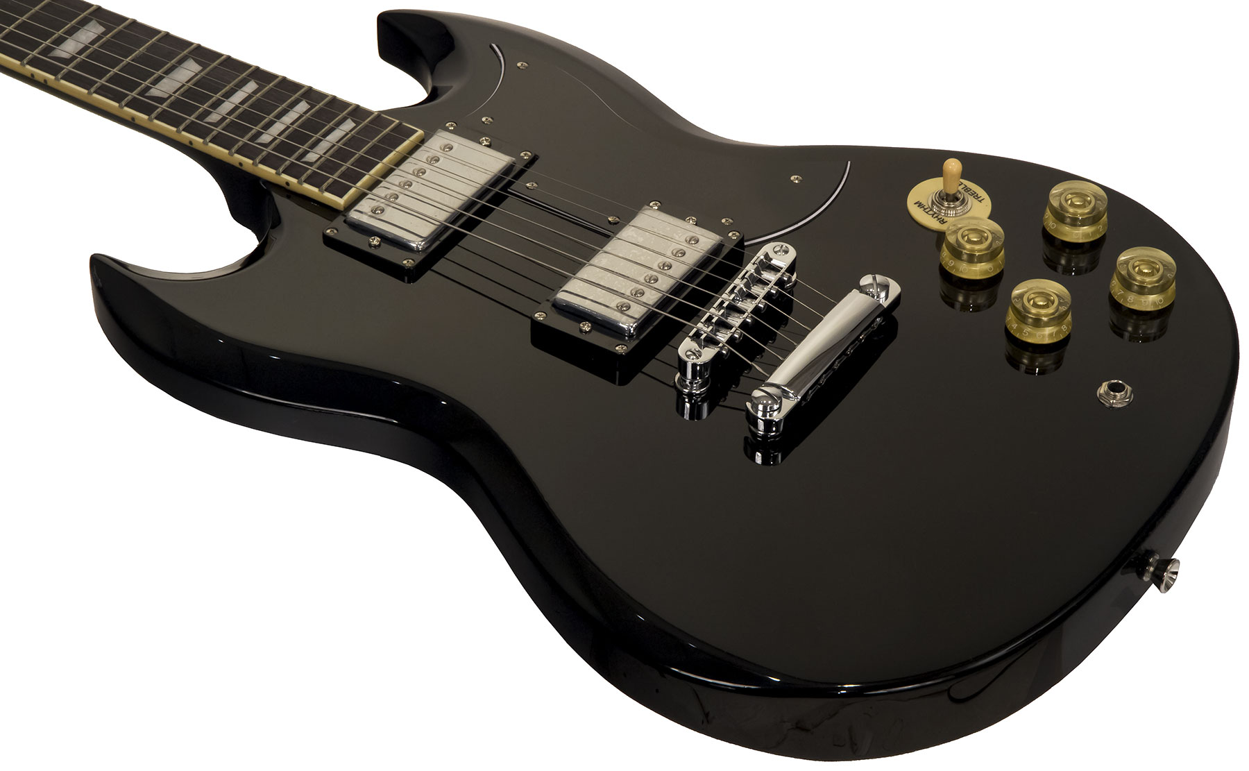Eastone Sdc70 Hh Ht Pur - Black - Guitarra electrica retro rock - Variation 2