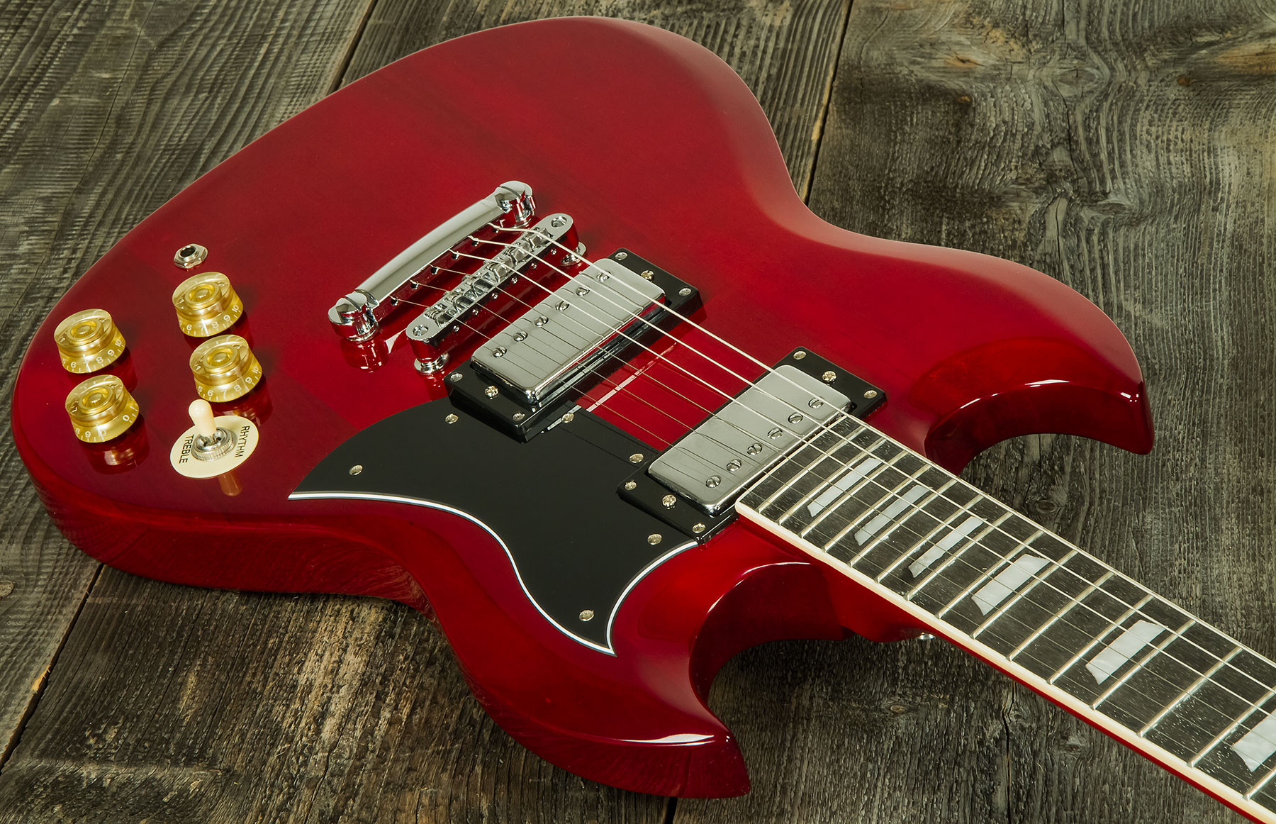 Eastone Sdc70 Hh Ht Pur - Red - Guitarra eléctrica de doble corte - Variation 1