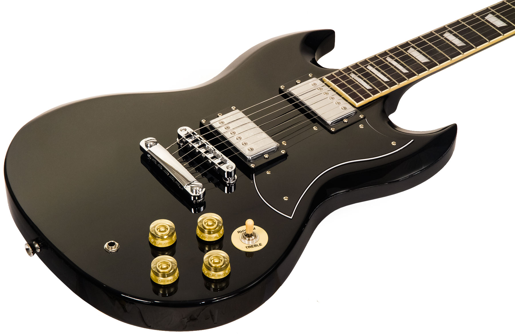 Eastone Sdc70 Hh Ht Pur - Black - Guitarra electrica retro rock - Variation 1