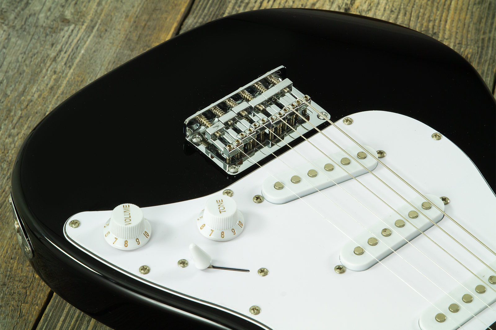 Eastone St-mini-blk 3s Trem Pur - Black - Guitarra eléctrica para niños - Variation 3