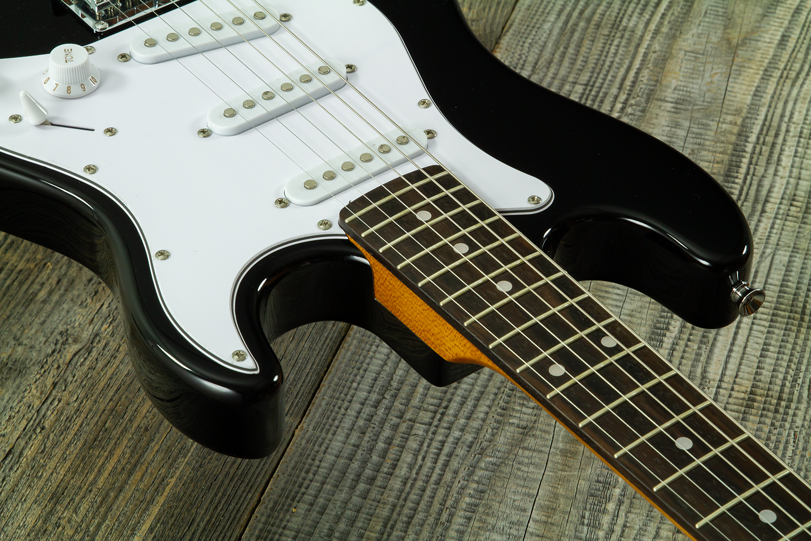Eastone St-mini-blk 3s Trem Pur - Black - Guitarra eléctrica para niños - Variation 4
