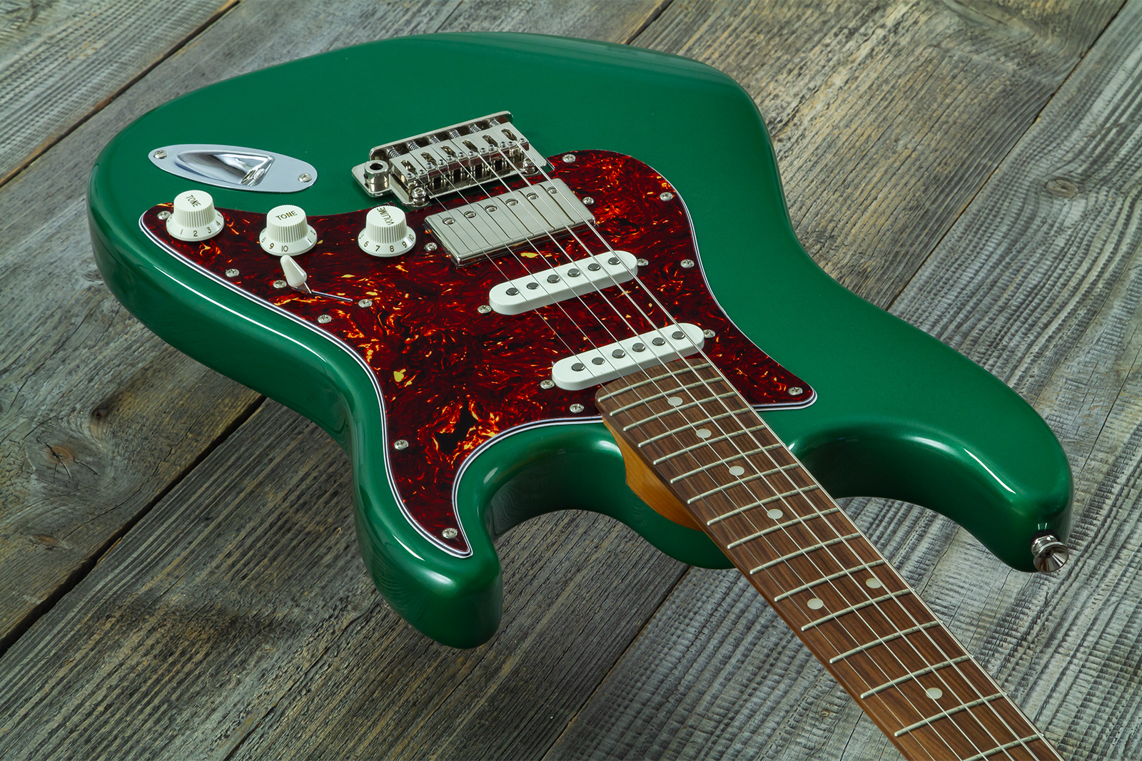 Eastone St550r-dmg Hss Trem Rw - Dark Metal Green - Guitarra eléctrica con forma de str. - Variation 2