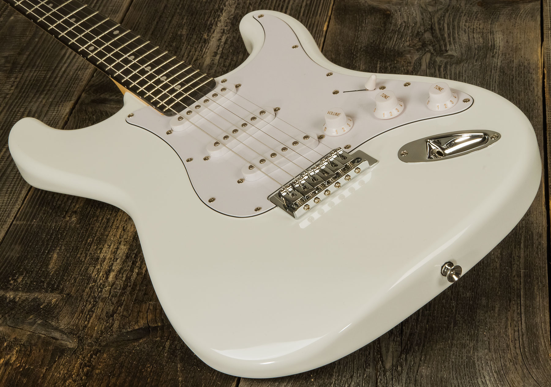 Eastone Str70 3s Trem Pur - Olympic White - Guitarra eléctrica con forma de str. - Variation 2