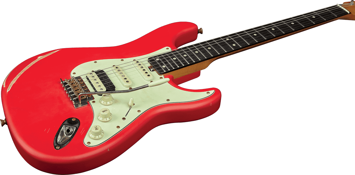 Eko Aire Relic Original Hss Trem Wpc - Fiesta Red - Guitarra eléctrica con forma de str. - Variation 2