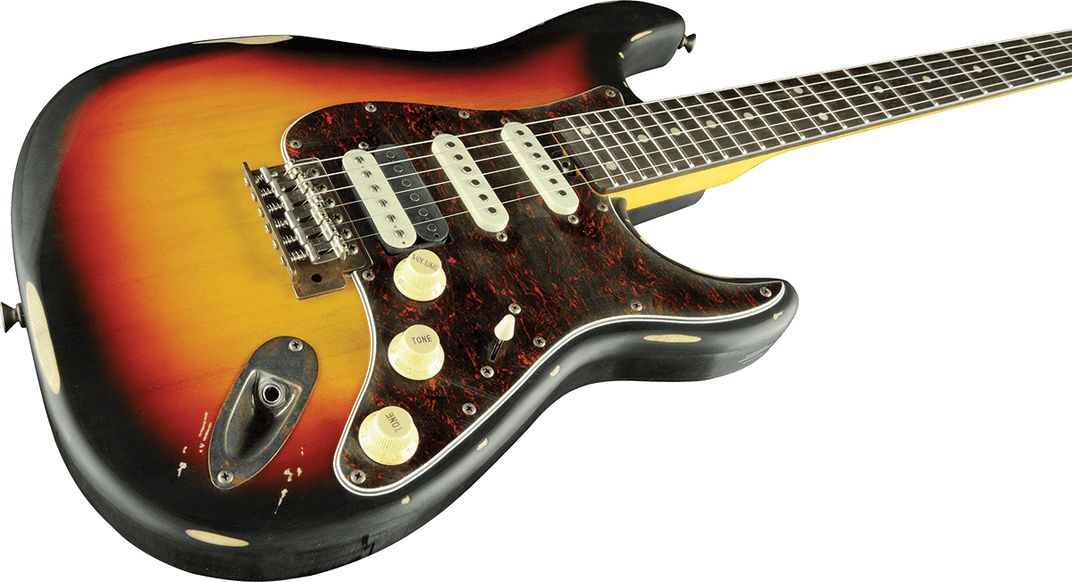 Eko Aire Relic Original Hss Trem Wpc - Sunburst - Guitarra eléctrica con forma de str. - Variation 4