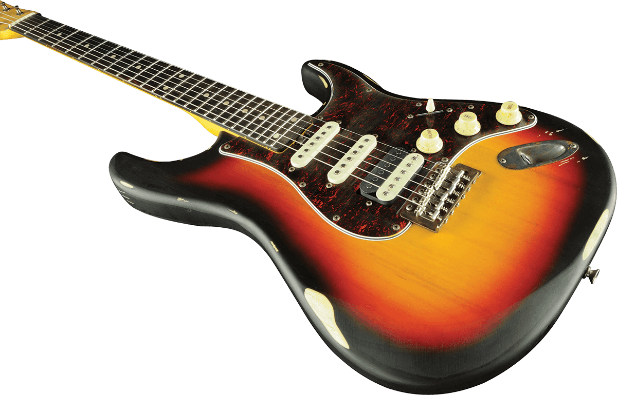 Eko Aire Relic Original Hss Trem Wpc - Sunburst - Guitarra eléctrica con forma de str. - Variation 5