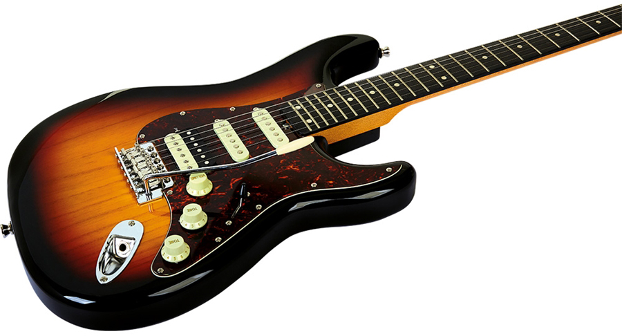 Eko Aire V-nos Original Hss Trem Wpc - Sunburst - Guitarra eléctrica con forma de str. - Variation 2