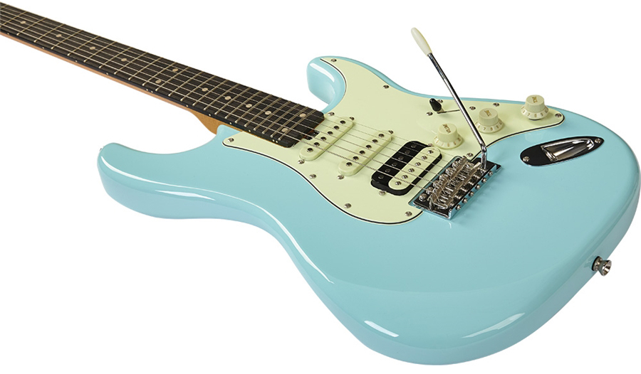 Eko Aire V-nos Original Hss Trem Wpc - Daphne Blue - Guitarra eléctrica con forma de str. - Variation 3