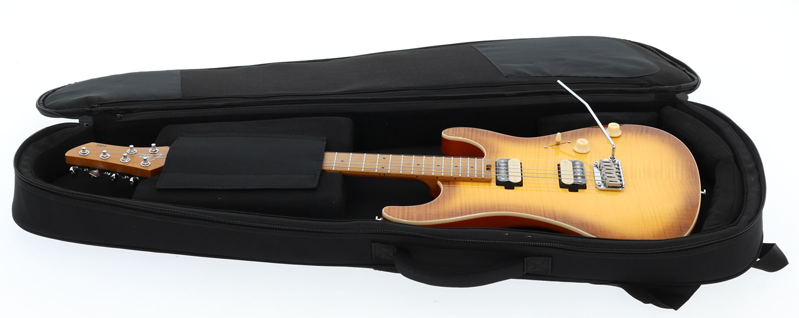 Eko Aurora 400 Trem Hh Mn - Flamed Amber Burst - Guitarra eléctrica con forma de str. - Variation 5