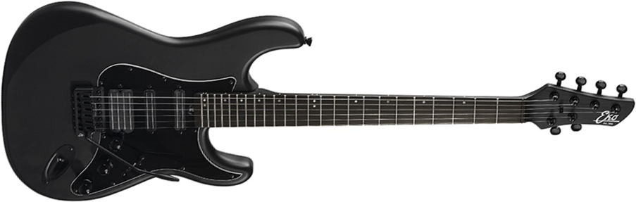 Eko Aire Stealth Hss Trem Wpc - Matt Black - Guitarra electrica metalica - Main picture