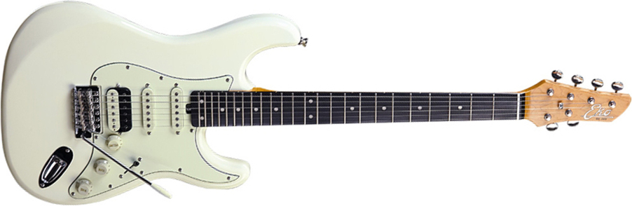 Eko Aire V-nos Original Hss Trem Wpc - Olympic White - Guitarra eléctrica con forma de str. - Main picture