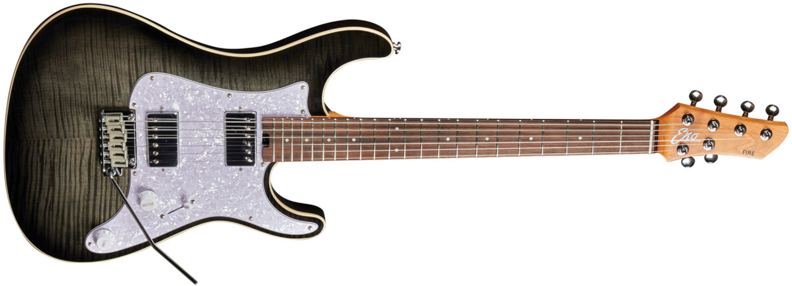 Eko Aurora 400 Trem Hh Lau - Flamed Grey Burst - Guitarra eléctrica con forma de str. - Main picture