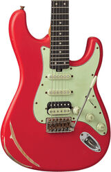 Guitarra eléctrica con forma de str. Eko Original Aire Relic - Fiesta red